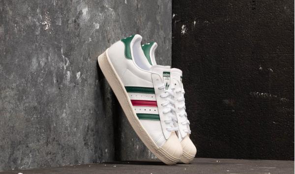 adidas Superstar 80s Ftw White/ Collegiate Green/ Mystery Ruby