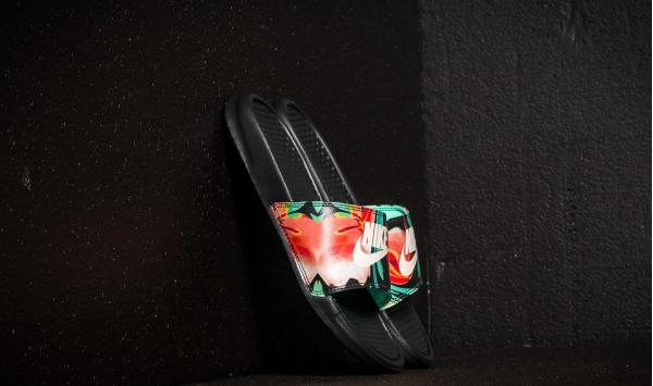 Nike Wmns Benassi Jdi Print Black/ Crimson Tint-Green Glow