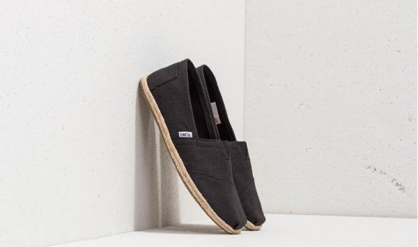 TOMS Men Classic Rope Sole Black Linen