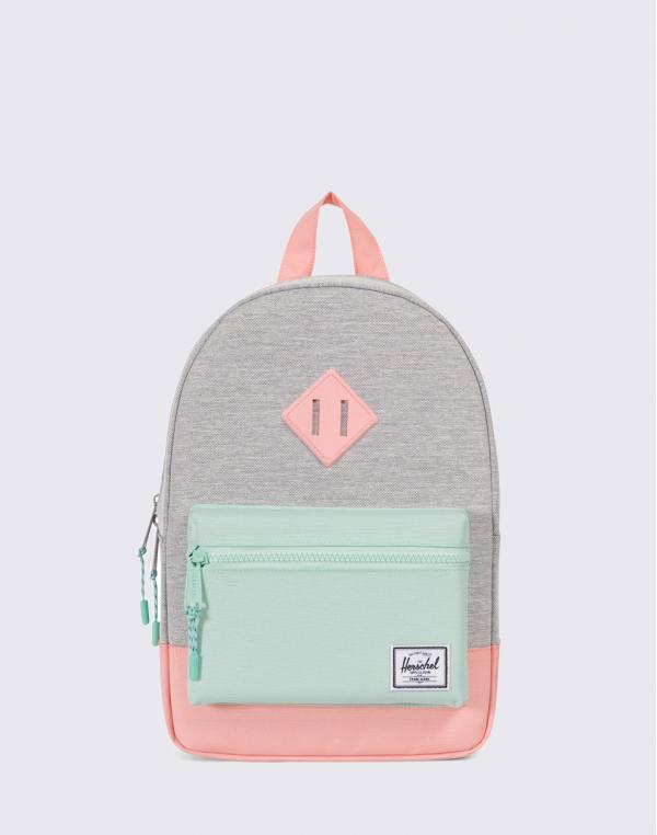 Herschel Supply Heritage Kids Light Grey Crosshatch/Yucca/Peach Rubber