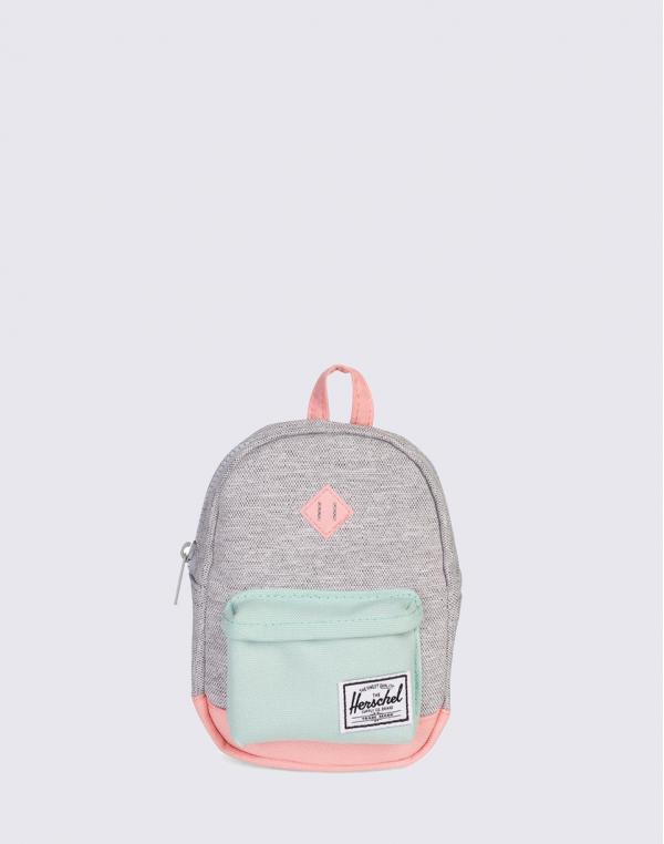 Herschel Supply Heritage Mini Light Grey Crosshatch / Yucca / Peach Rubber