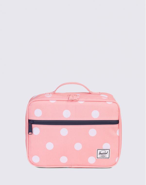 Herschel Supply Pop Quiz Lunchbox Peach Polka Dot/Peacoat