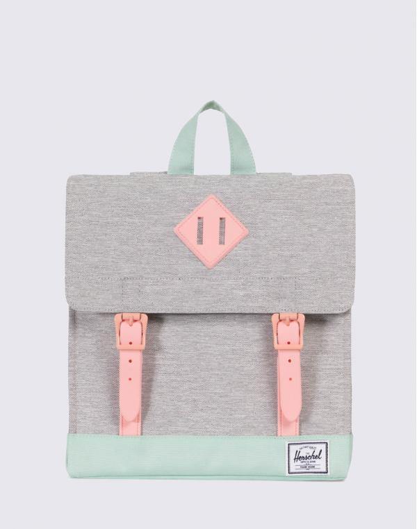 Herschel Supply Survey Kids Light Grey Crosshatch/Yucca/Peach Rubber