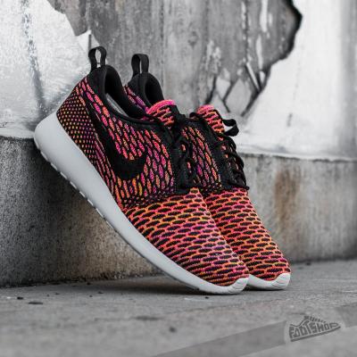 Nike Wmns Roshe One Flyknit Anthracite/ Black- Vivid Purple - Hyper Orange