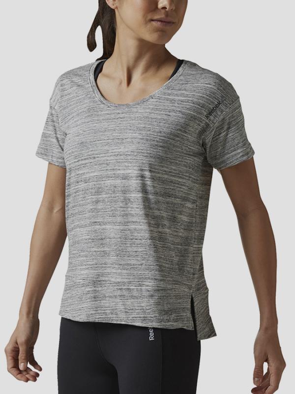Tričko Reebok EL MARBLE TEE CHALK Šedá