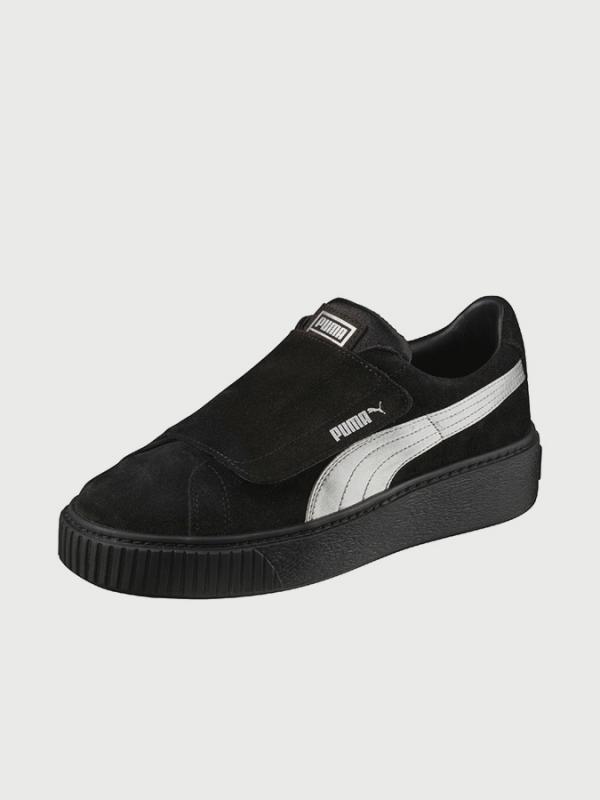 Boty Puma PlatformStrap Satin EP Wn s Černá