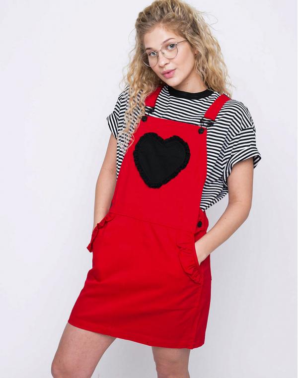 Lazy Oaf Frilly Heart Pocket Red M