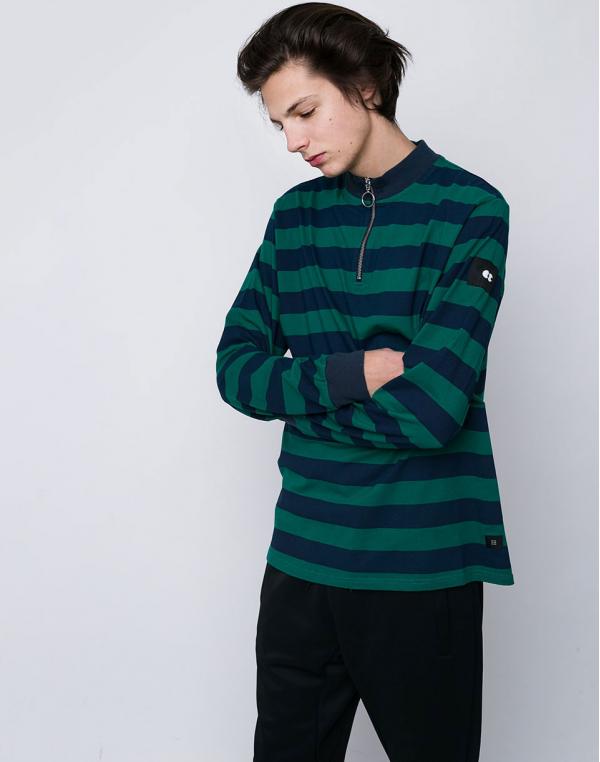 Lazy Oaf Zip Trough Striped GREEN M