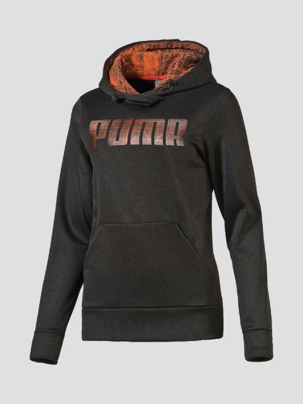 Mikina Puma ELEVATED Poly FL Hoody W Dark Gray Heath Černá