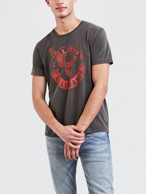 Tričko LEVI'S Graphic Setin Neck 2 Moto Circle Dark Šedá