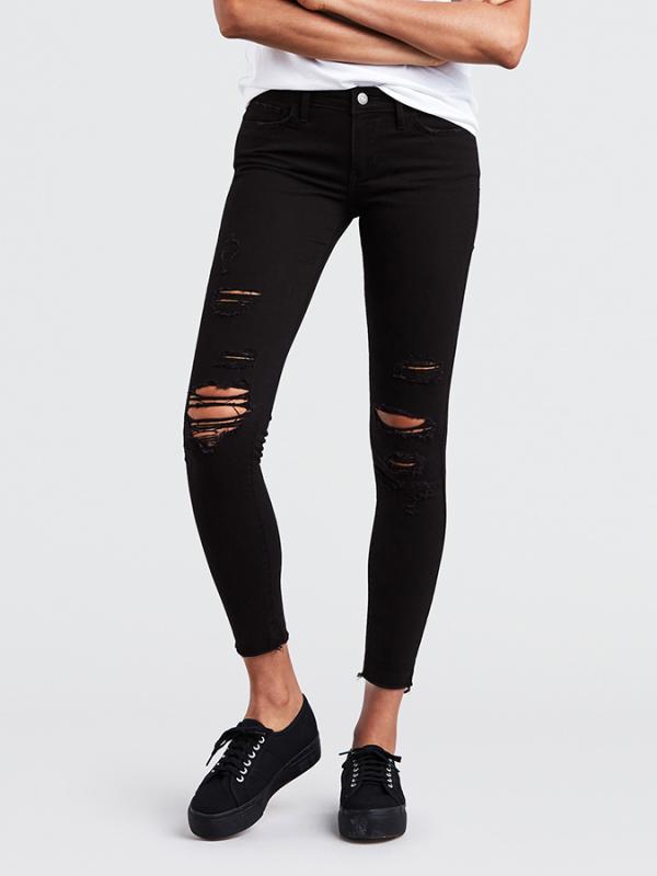 Džíny LEVI'S 710 Super Skinny Atomic Black Černá