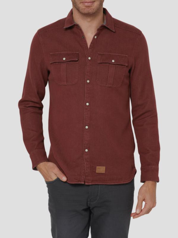 Košile O´Neill LM VIOLATOR SOLID FLANNEL Červená