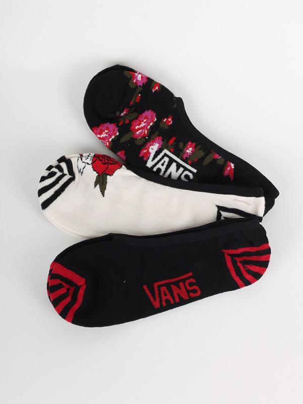 Ponožky Vans W FLO-RAL RIDER 7-10 BLACK/WHITE SAN Černá