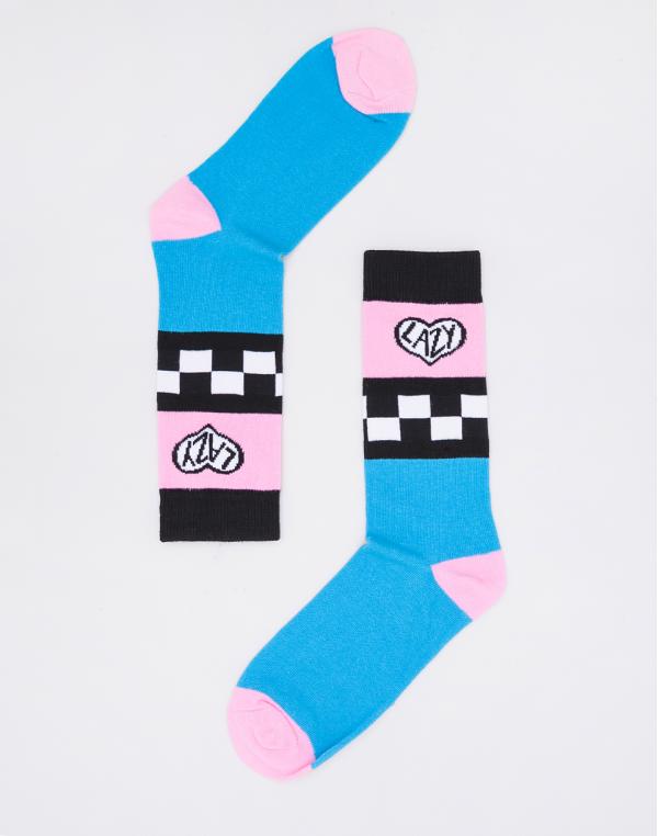 Lazy Oaf Teal Checkerboard Blue M/L