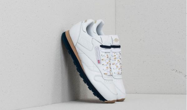 Reebok x Beams Classic Leather White/ Gold Metallic/ Collegiate Navy