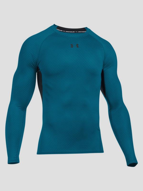 Kompresní tričko Under Armour Heatgear LS Comp Printed Modrá