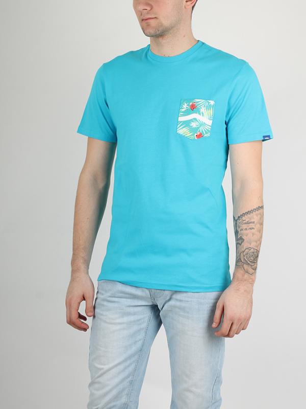 Tričko Vans Mn Side Stripe Pocke Teal-Baltic Dec Modrá