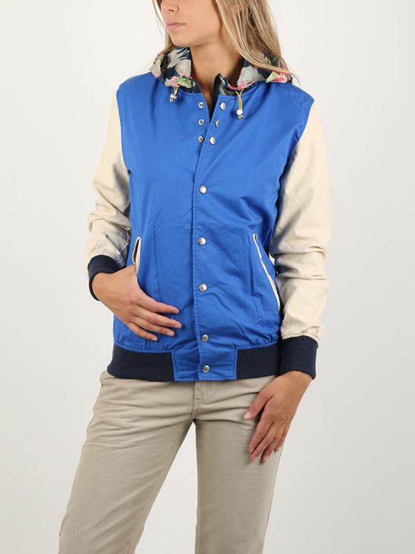 Bunda Alcott TWILL BODY AND PU SLEEVES Modrá