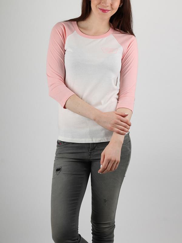 Tričko Vans WM FULL PATCH RAGLAN MARSHMALLOW Bílá