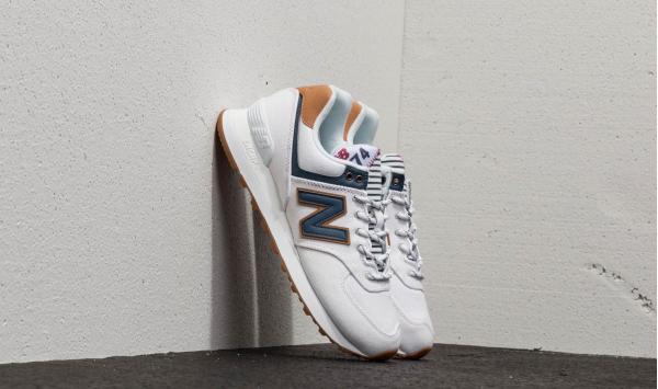 New Balance 574 White/ Vintage Indigo