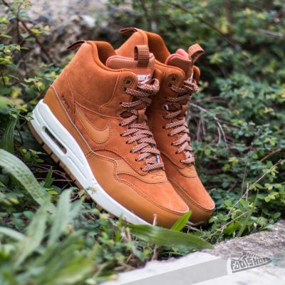Nike Wmns Air Max 1 Mid Sneakerboot Tawny/ Tawny- Sail- Gum Medium Brown