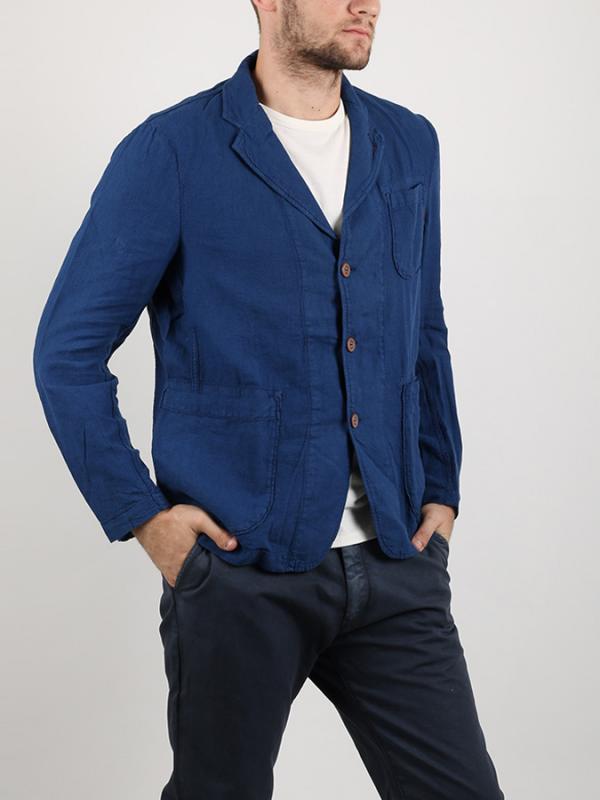 Sako Replay LINEN COTTON G/D DOBBY Modrá