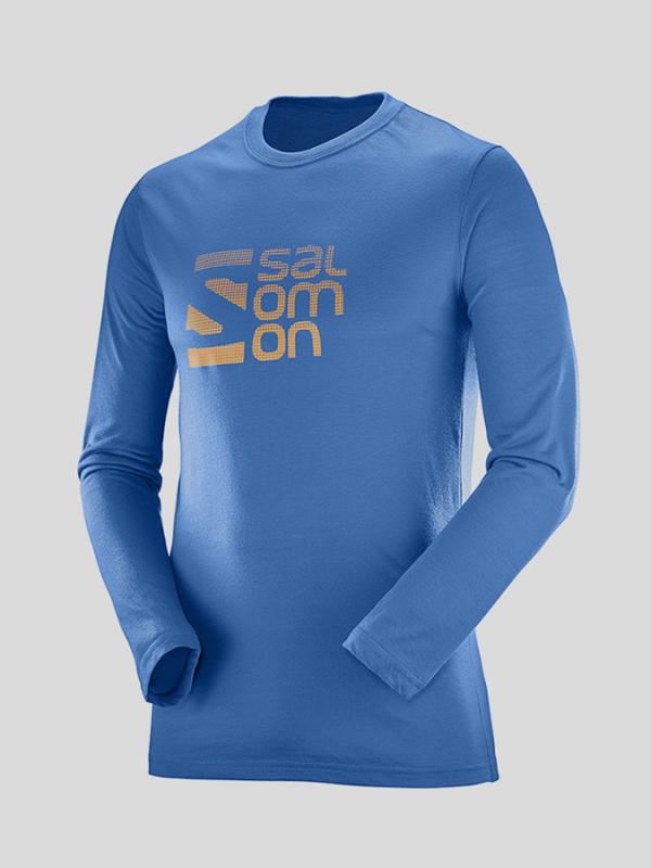 Tričko Salomon PULSE LS TECH M Modrá