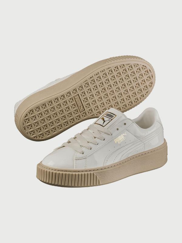 Boty Puma Basket Platform Patent Wn S Marshmallow Bílá