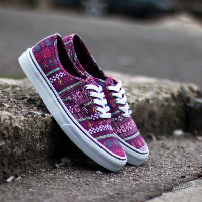 Vans Authentic Guate Stripe Red Mahogany/ True White