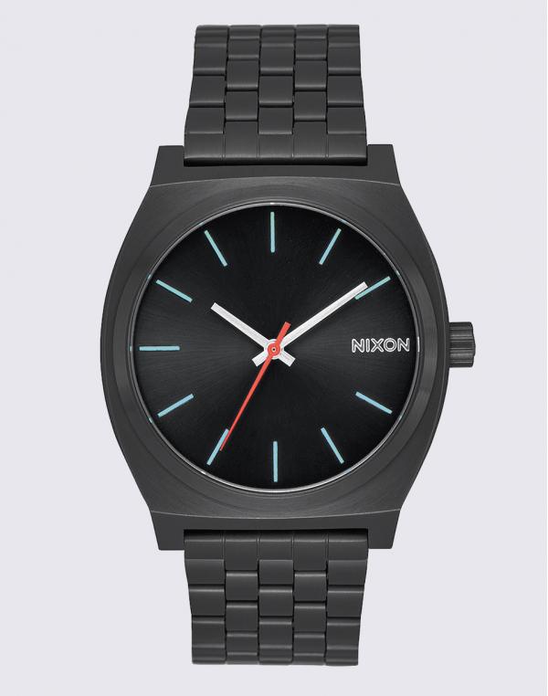 Hodinky Nixon Time Teller All Black / Silver Lum