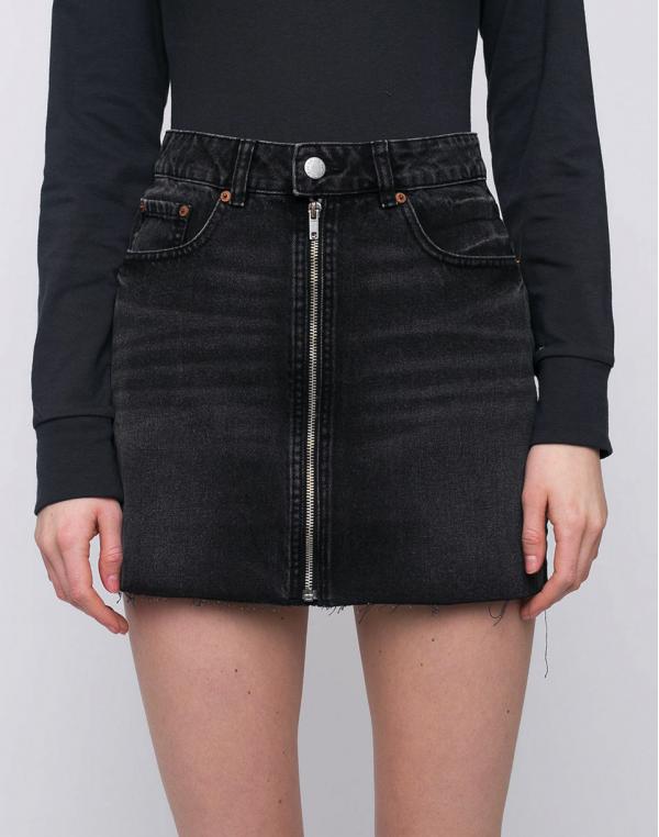 Cheap Monday Zip Short Black Smoke L