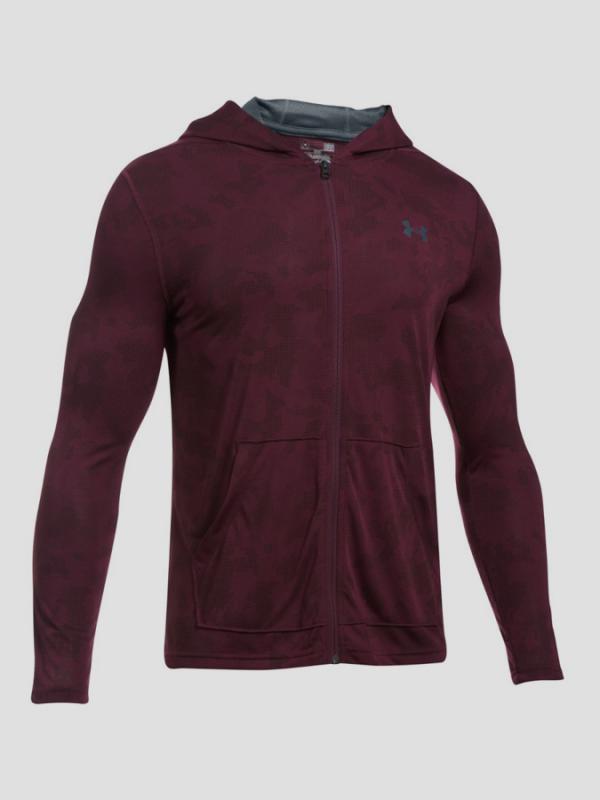 Mikina Under Armour Threadborne Fitted FZ Hoody Červená