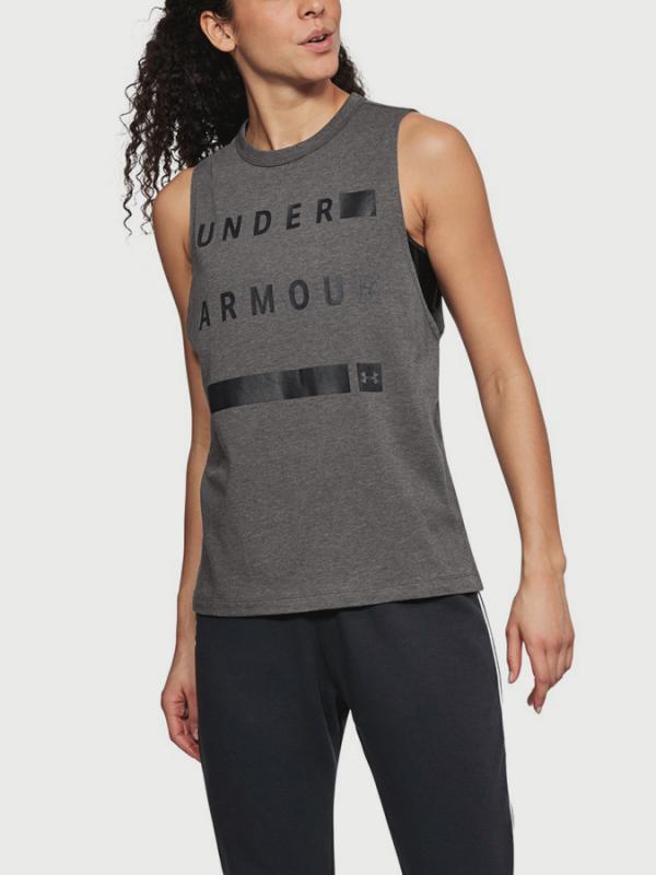 Tílko Under Armour Muscle Tank Linear Wordmark Šedá
