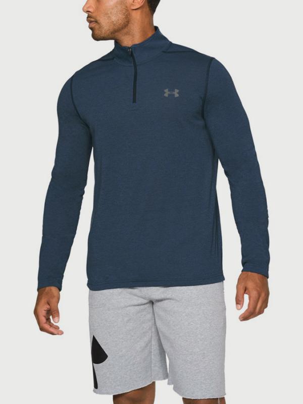 Tričko Under Armour Threadborne Fitted 1/4 Zip Modrá