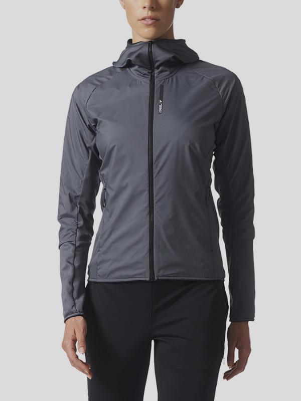 Mikina adidas Performance W Skycli Fl Jkt Šedá