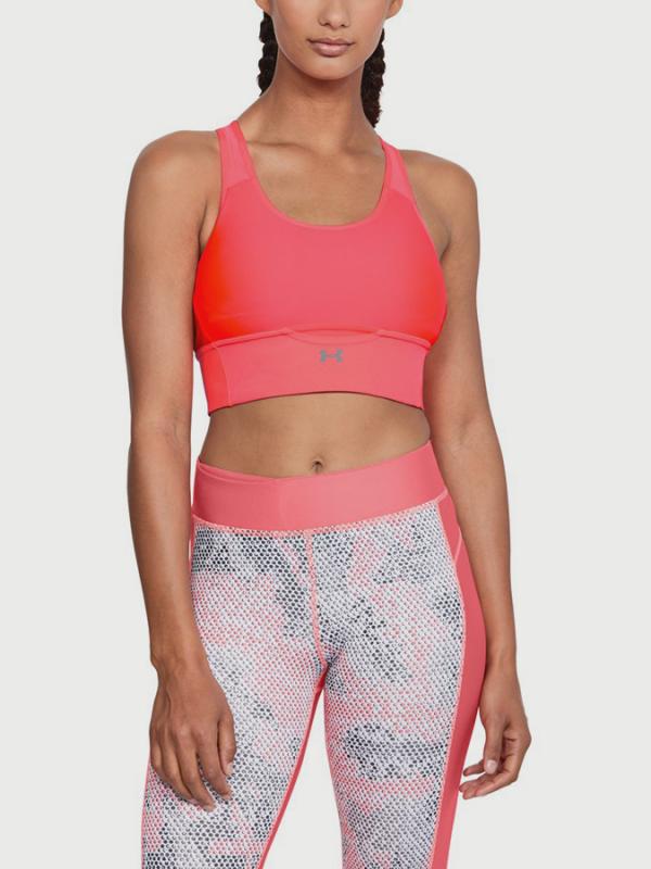 Kompresní podprsenka Under Armour Crossback Pocket Bra Růžová