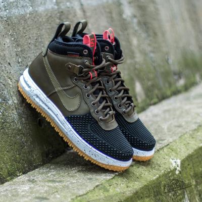 Nike Lunar Force 1 DuckBoot Black/ Dark Loden- Bright Crimson