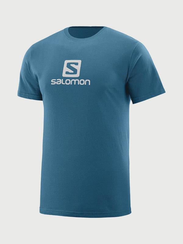Tričko Salomon Coton Logo Ss Tee M Modrá