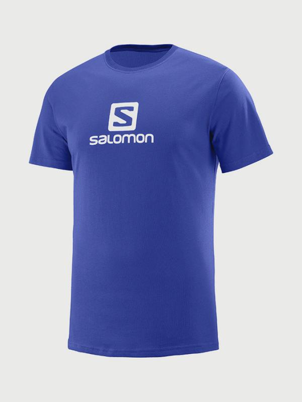 Tričko Salomon Coton Logo Ss Tee M Modrá