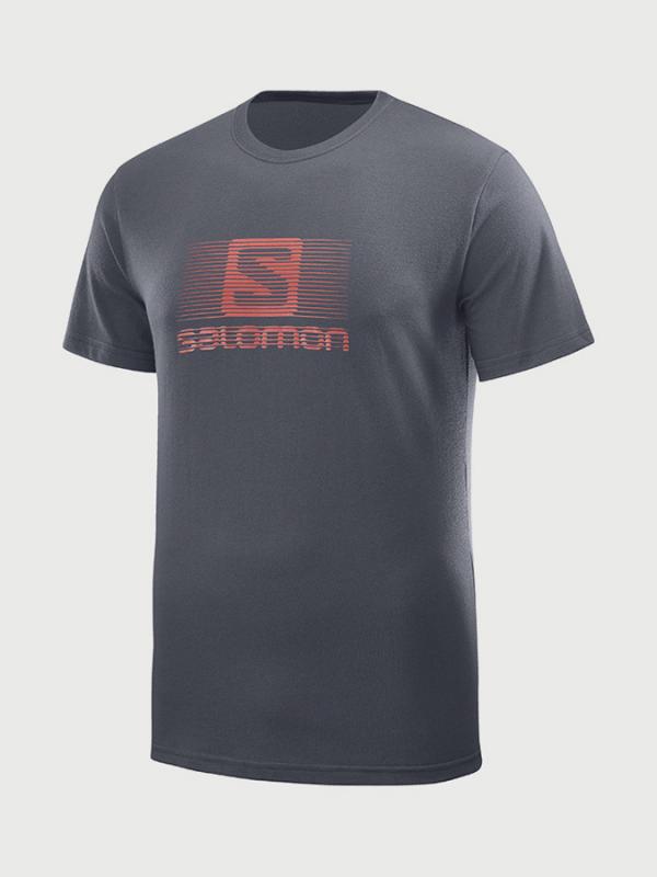 Tričko Salomon Blend Logo Ss Tee M Šedá