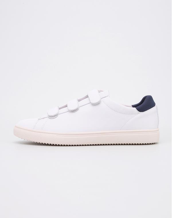 Clae Bradley Velcro White (Milled) Tumbled Leather 44