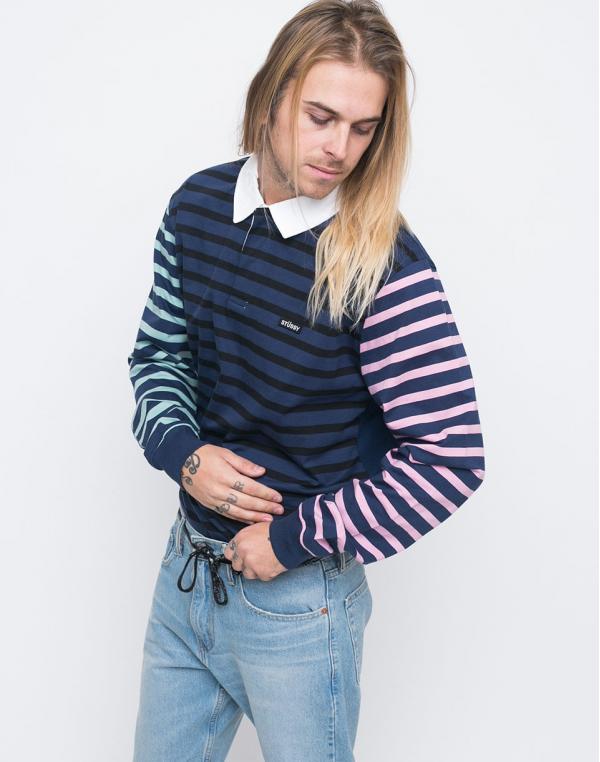 Stussy Jonah Stripe Rugby Navy XL