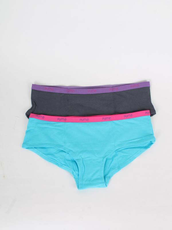 Kalhotky Puma BASIC HIPSTER 2 Pack blue ato Tyrkysová