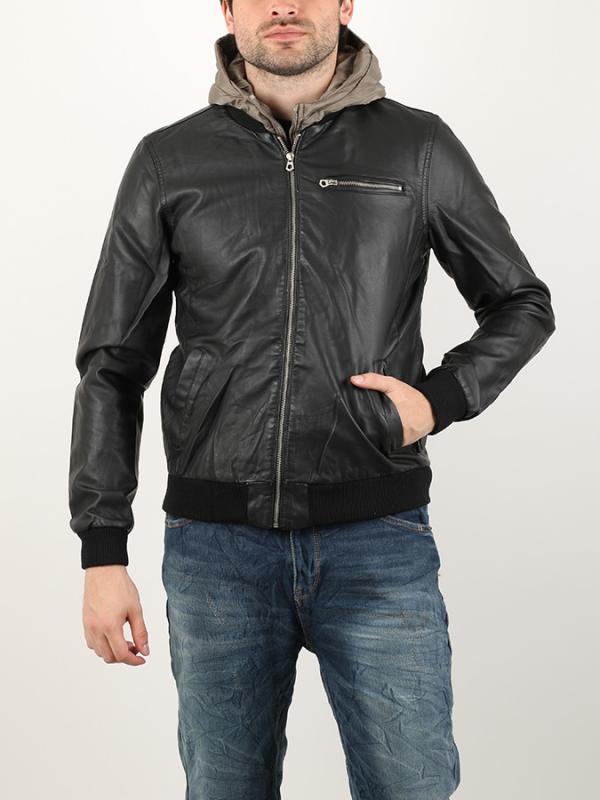 Bunda Alcott PU JACKET WITH HOOD Černá