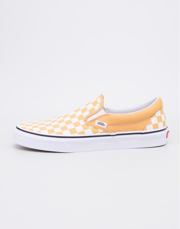 Vans Classic Slip-On (Checkerboard) Ochre/True White 44