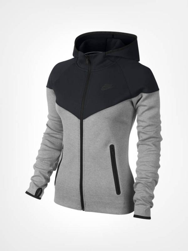 Mikina Nike TECH FLEECE FZ HOODY Šedá