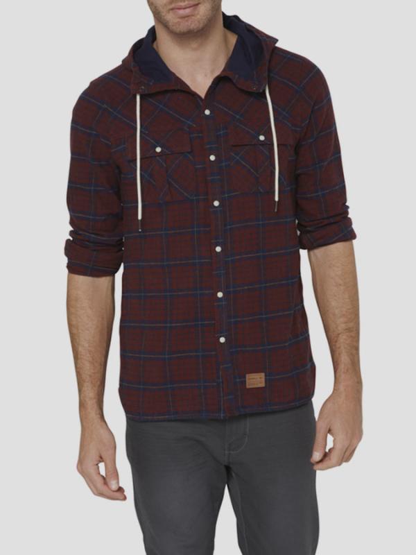 Košile O´Neill LM VIOLATOR HOODED FLANNEL Červená