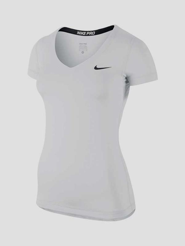 Tričko Nike PRO LS V-NECK Bílá