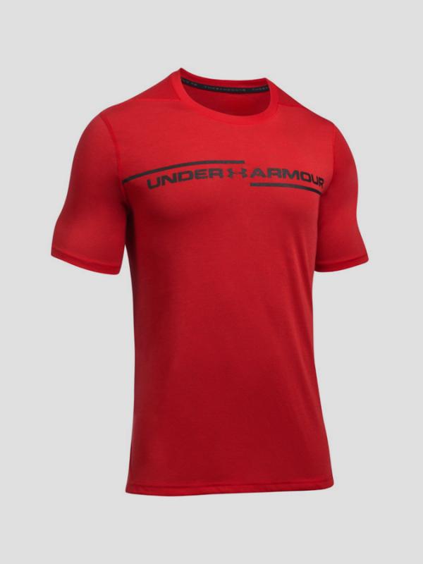 Tričko Under Armour Threadborne Cross Chest SS Červená