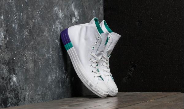 Converse Chuck Taylor All Star Hi White/ Enamel Aqua/ Court Purple